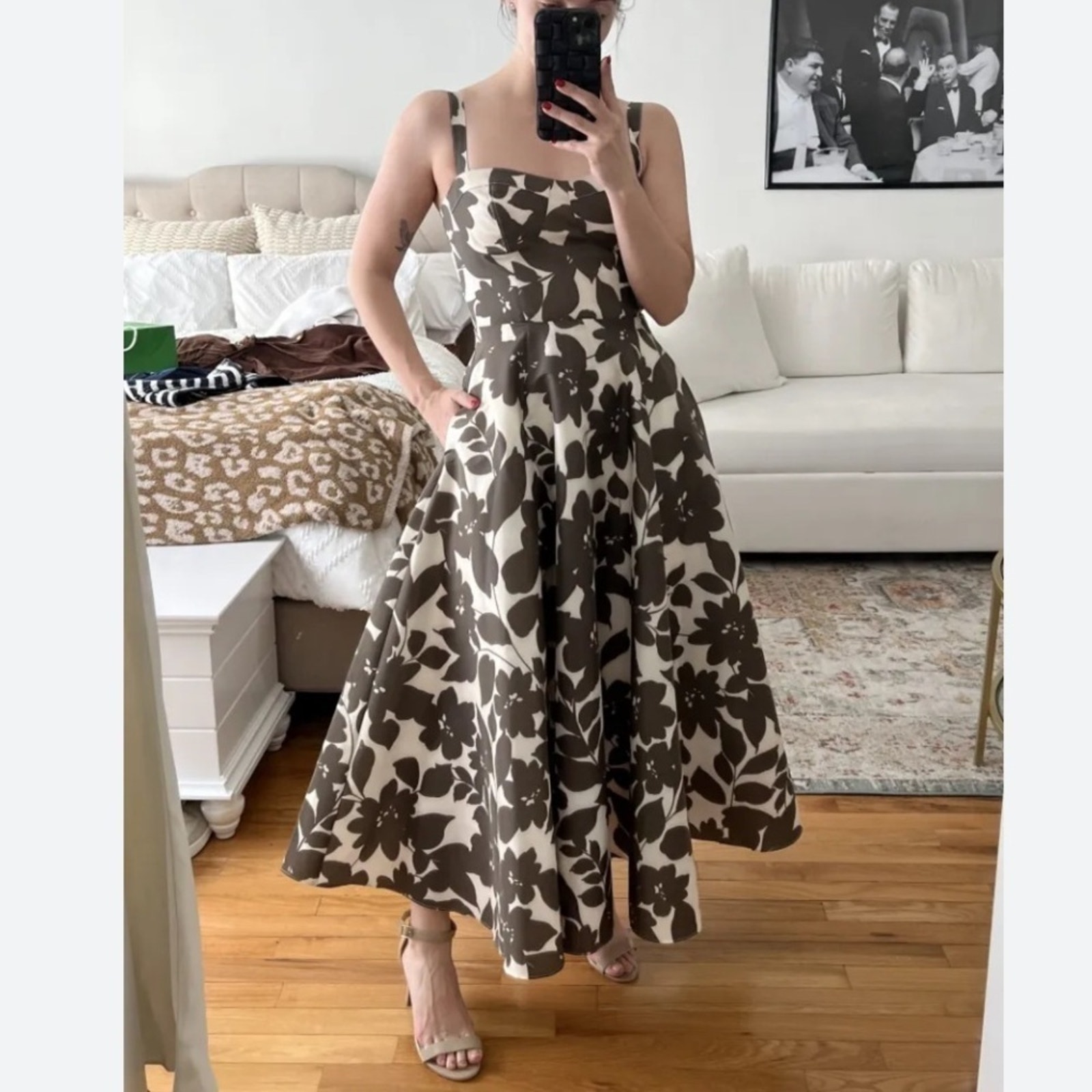 New! J.Crew Collection Sweetheart A-Line Midi Dress In Leafy Floral Taffeta